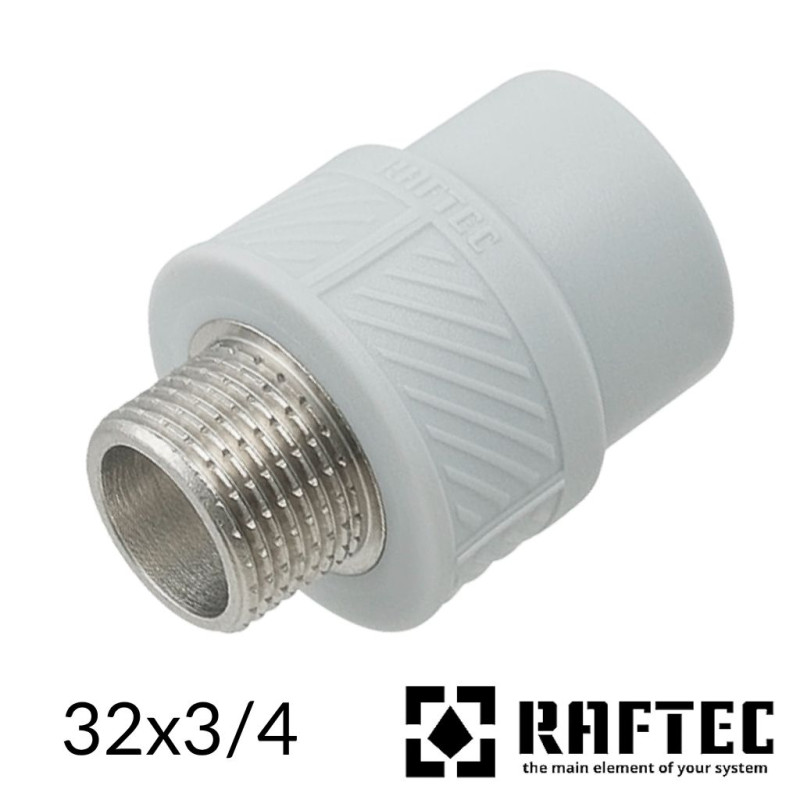 Муфта комбинированная полипропилен 32х3/4 наружная Raftec