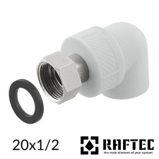 Коліно 20-1/2в накидна гайка RAFTEC PPR 