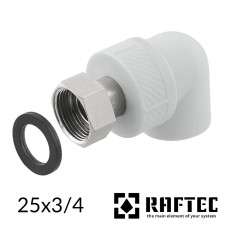 Коліно 25-3/4в накидна гайка RAFTEC PPR 