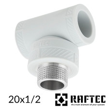 Тройник 20х1/2х20 наружная резьба RAFTEC PPR
