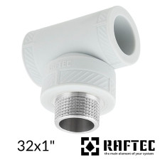 Тройник 32х1"х32 наружная резьба RAFTEC PPR