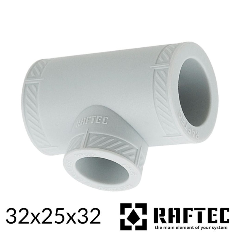 Поліпропіленовий трійник редукційний 32-25-32 Raftec