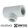 Тройник полипропиленовый 63х20х63 Raftec