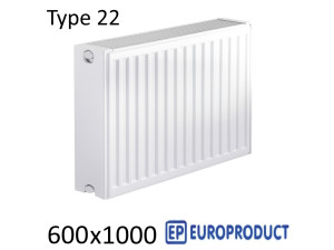 Радіатор сталевий EUROPRODUCT 22 600х1000 бічне підключення