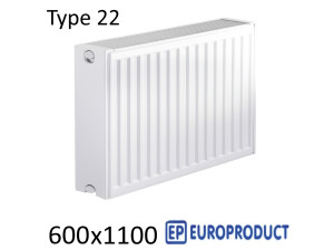 Радіатор сталевий EUROPRODUCT 22 600х1100 бічне підключення