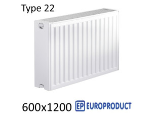 Радіатор сталевий EUROPRODUCT 22 600х1200 бічне підключення