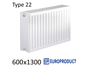 Радіатор сталевий EUROPRODUCT 22 600х1300 бічне підключення