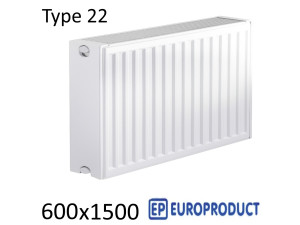 Радіатор сталевий EUROPRODUCT 22 600х1500 бічне підключення