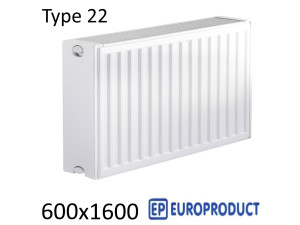 Радіатор сталевий EUROPRODUCT 22 600х1600 бічне підключення