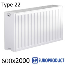 Радиатор стальной EUROPRODUCT 22 600х2000 боковое подключение