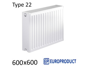Радіатор сталевий EUROPRODUCT 22 600х600 бічне підключення