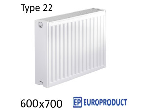 Радіатор сталевий EUROPRODUCT 22 600х700 бічне підключення