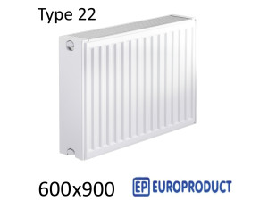 Радіатор сталевий EUROPRODUCT 22 600х900 бічне підключення
