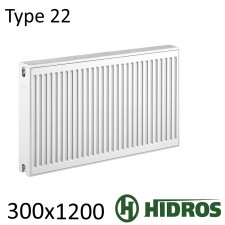 Радиатор стальной HIDROS 22 300х1200 боковое подключение