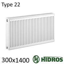 Радиатор стальной HIDROS 22 300х1400 боковое подключение
