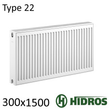 Радиатор стальной HIDROS 22 300х1500 боковое подключение
