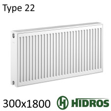 Радиатор стальной HIDROS 22 300х1800 боковое подключение