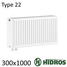 Радиатор стальной HIDROS 22 300х1000 нижнее подключение