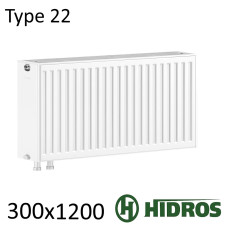 Радиатор стальной HIDROS 22 300х1200 нижнее подключение