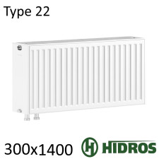 Радиатор стальной HIDROS 22 300х1400 нижнее подключение