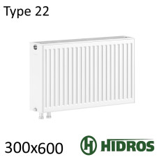 Радиатор стальной HIDROS 22 300х600 нижнее подключение