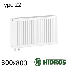 Радиатор стальной HIDROS 22 300х800 нижнее подключение