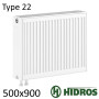 Стальной радиатор HIDROS 500х900 мм, Тип 22 нижнее подключение