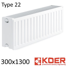 Радиатор стальной KOER 22 300х1300 боковое подключение