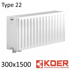 Радиатор стальной KOER 22 300х1500 нижнее подключение