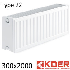 Радиатор стальной KOER 22 300х2000 боковое подключение