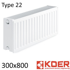 Радиатор стальной KOER 22 300х800 боковое подключение 