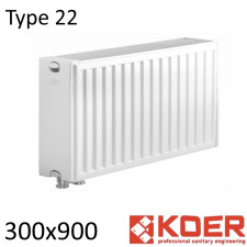 Радиатор стальной KOER 22 300х900 нижнее подключение