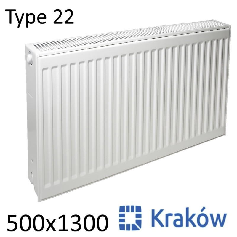 Стальной радиатор KRAKOW 500х1300 мм, Тип 22 боковое подключение