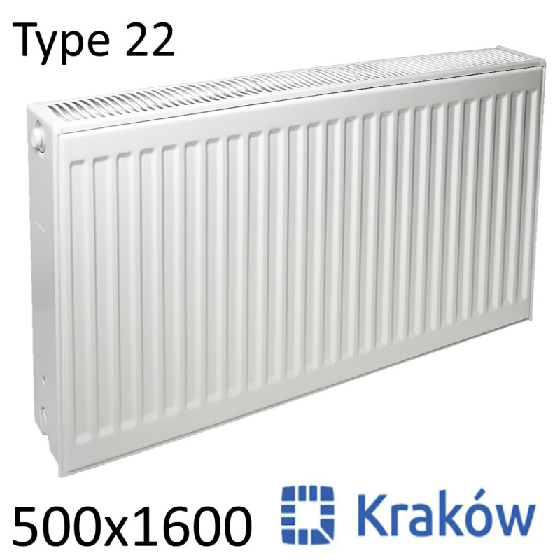 Стальной радиатор KRAKOW 500х1600 мм, Тип 22 боковое подключение