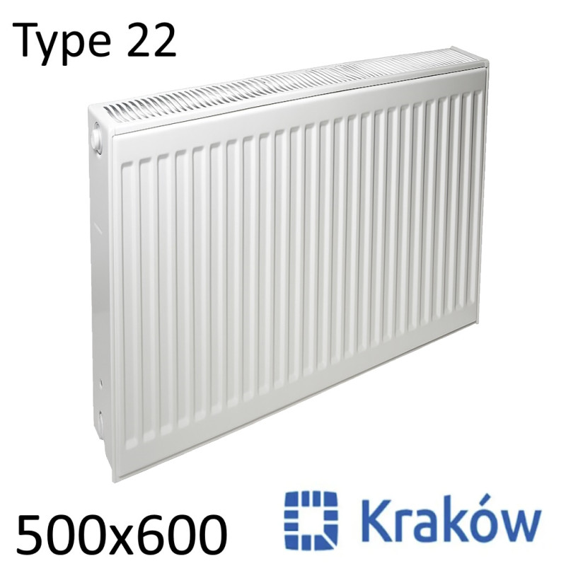 Стальной радиатор KRAKOW 500х600 мм, Тип 22 боковое подключение