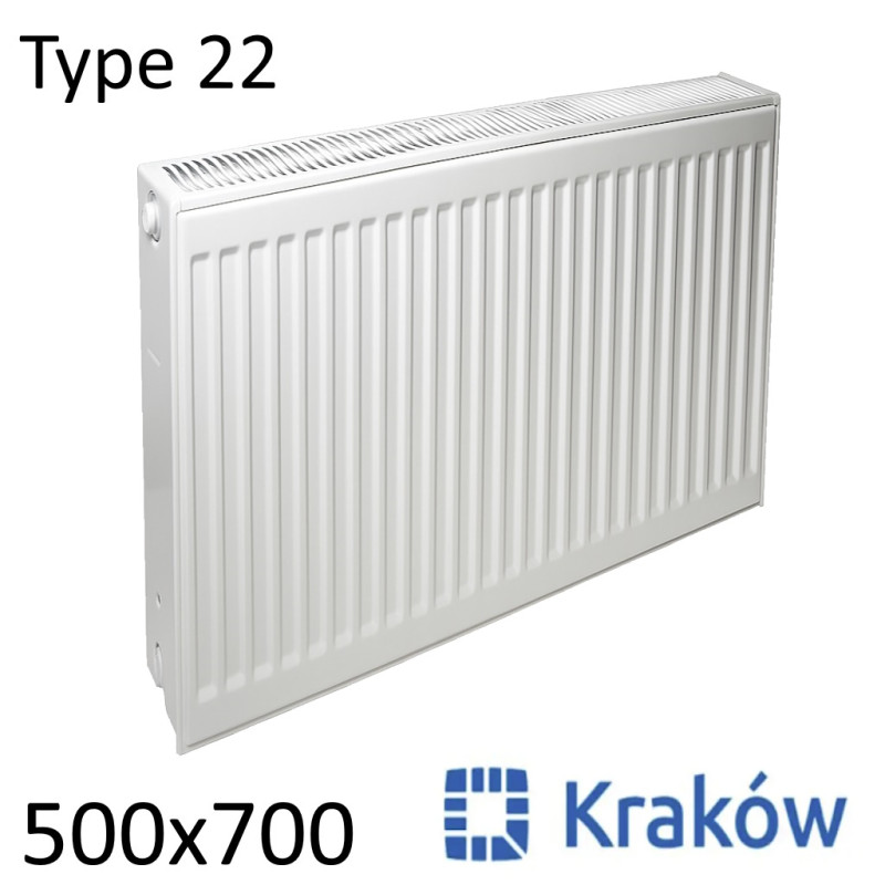Стальной радиатор KRAKOW 500х700 мм, Тип 22 боковое подключение