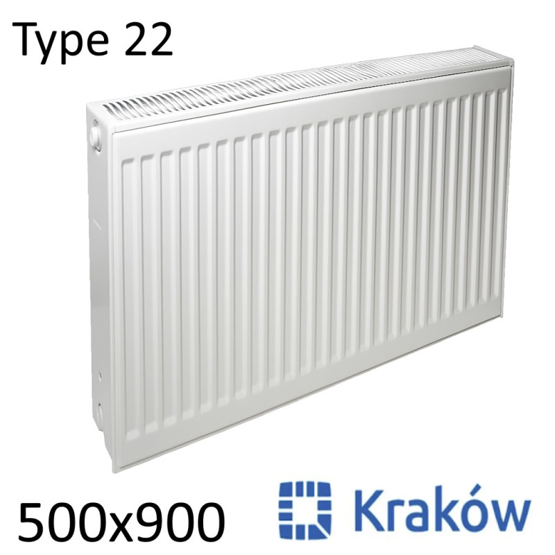 Стальной радиатор KRAKOW 500х900 мм, Тип 22 боковое подключение