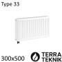 Стальной радиатор TERRA-TEKNIK 300х500 мм, Тип 33 нижнее подключение