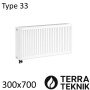 Сталевий радіатор TERRA-TEKNIK 300х700 мм, Тип 33 нижнє підключення