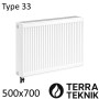 Сталевий радіатор TERRA TEKNIK 500х700 мм, Тип 33 нижнє підключення