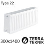 Стальной радиатор TERRA TEKNIK 300х1400 мм, Тип 22 боковое подключение