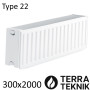 Стальной радиатор TERRA TEKNIK 300х2000 мм, Тип 22 боковое подключение