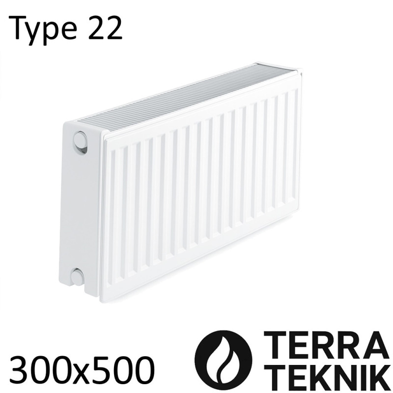 Стальной радиатор TERRA TEKNIK 300х500 мм, Тип 22 боковое подключение
