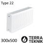 Стальной радиатор TERRA TEKNIK 300х500 мм, Тип 22 боковое подключение