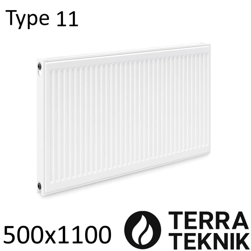 Стальной радиатор TERRA TEKNIK 500х1100 мм, Тип 11 боковое подключение