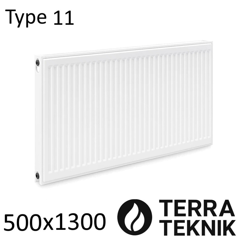 Стальной радиатор TERRA TEKNIK 500х1300 мм, Тип 11 боковое подключение