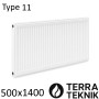 Стальной радиатор TERRA TEKNIK 500х1400 мм, Тип 11 боковое подключение