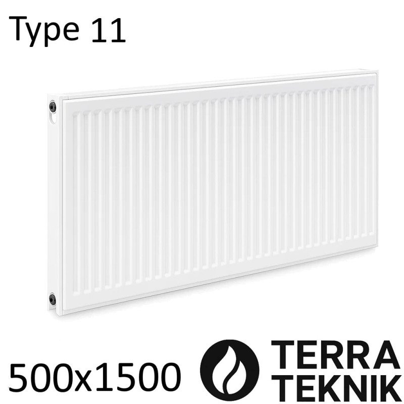 Стальной радиатор TERRA TEKNIK 500х1500 мм, Тип 11 боковое подключение