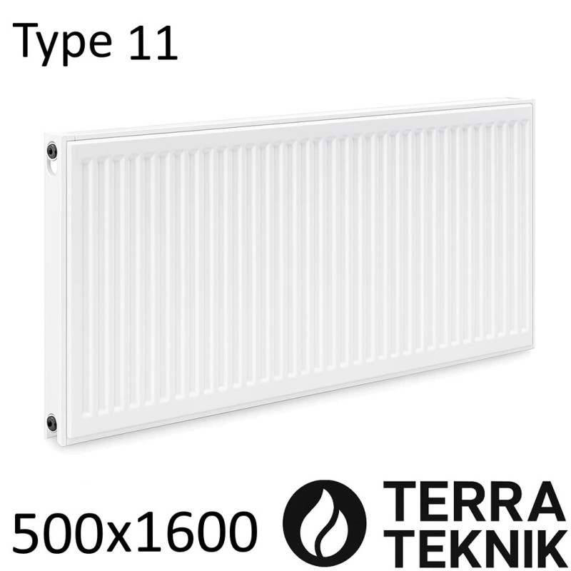 Стальной радиатор TERRA TEKNIK 500х1600 мм, Тип 11 боковое подключение
