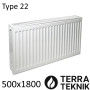 Стальной радиатор TERRA TEKNIK 500х1800 мм, Тип 22 боковое подключение